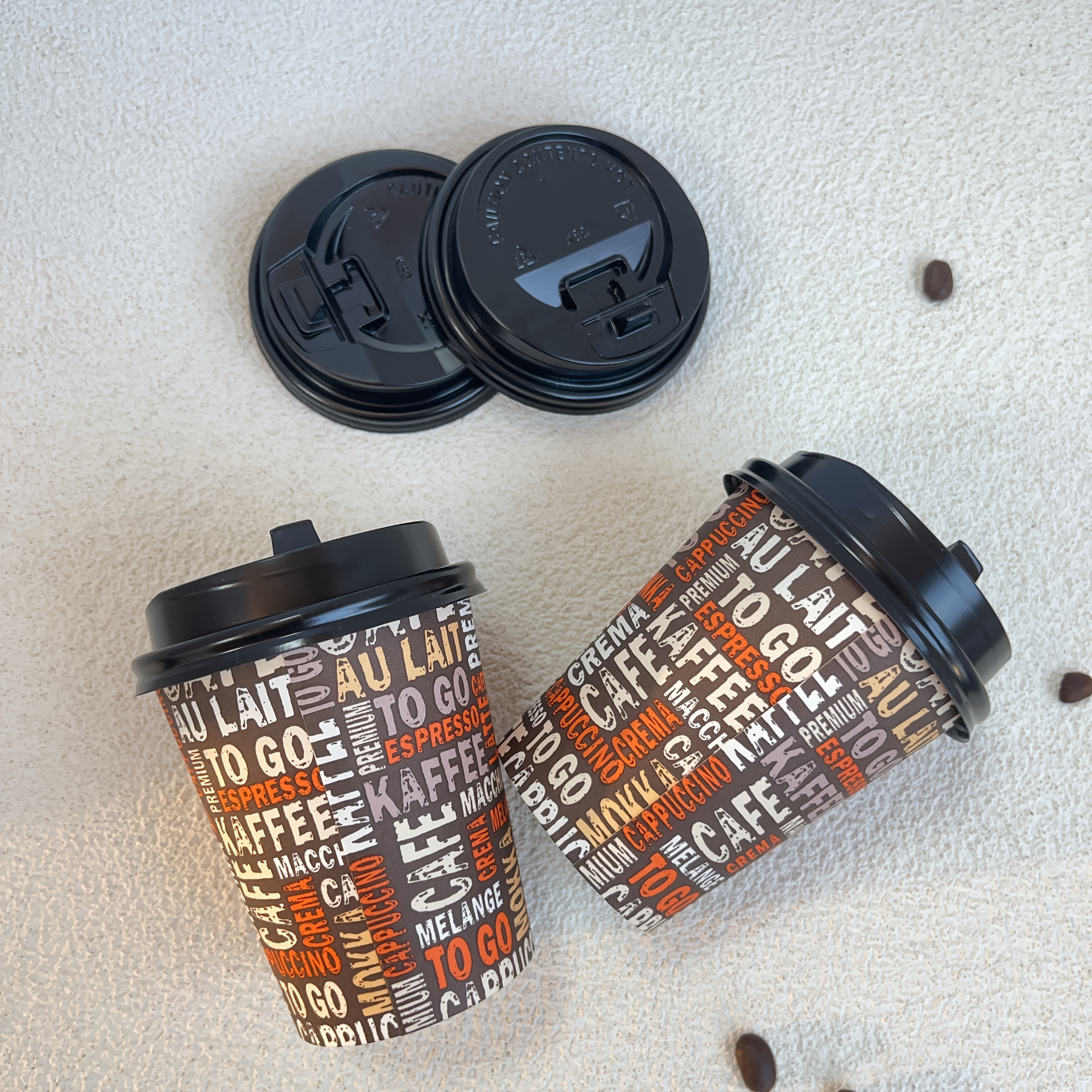 8oz дебели еднократни хартиени чаши со капаци - совршени за домашна и комерцијална употреба, идеални за кафе, лате, млеко чај - покриени со полиетилен, само за рачно миење Детали за производот 2