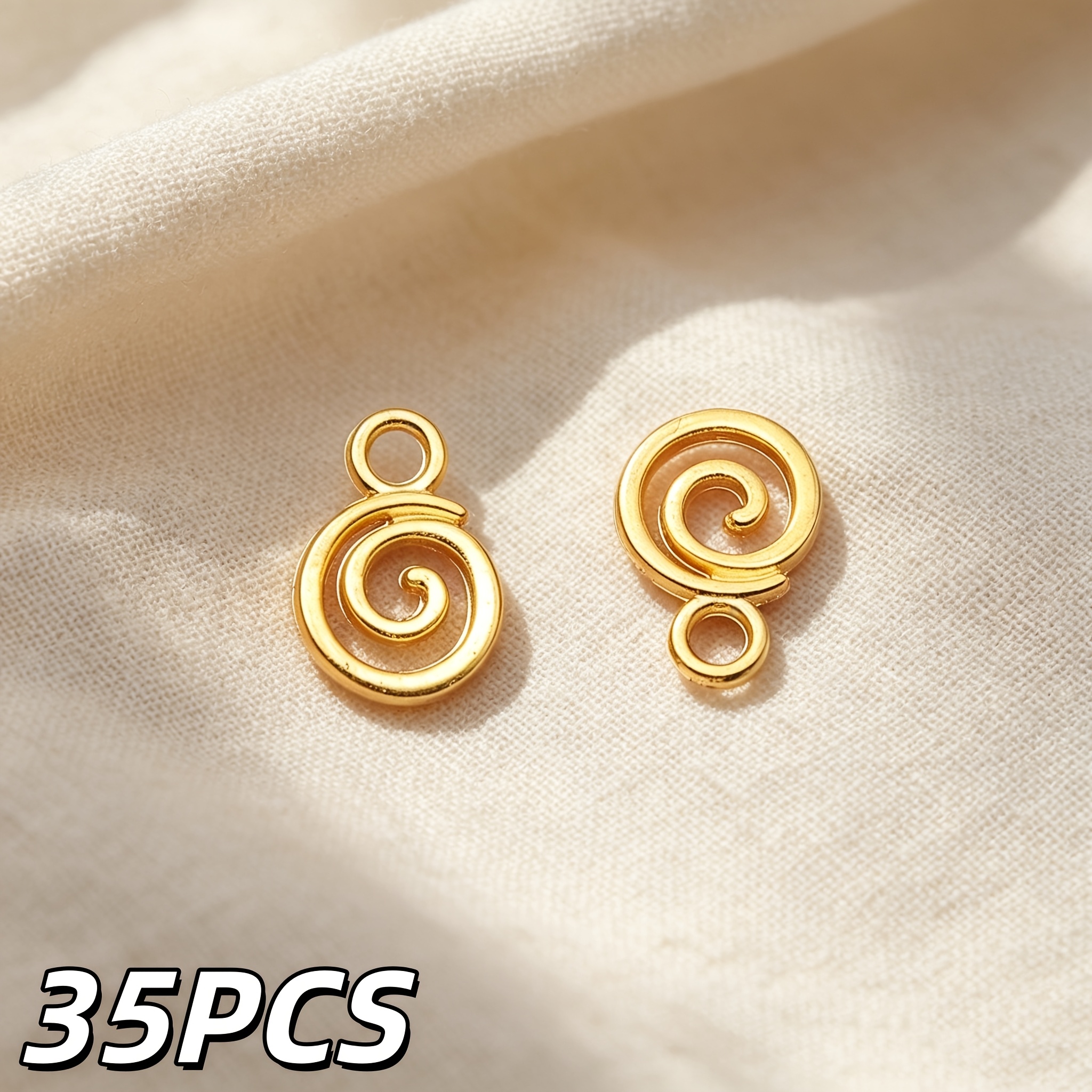 TEMU 35pcs Creative Charm Hollow Geometry Series Vortex Pendant - Suitable For Making Pendants, Earrings, Bracelets, Necklaces, And Jewelry Additions