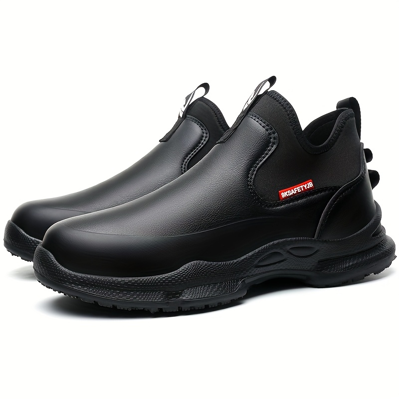mens slip on chef shoes anti slip durable rubber sole ultra thick   traction   calf ankle support fabric lined   for kitchen outdoor commuting solid   kitchen shoes Product details 9