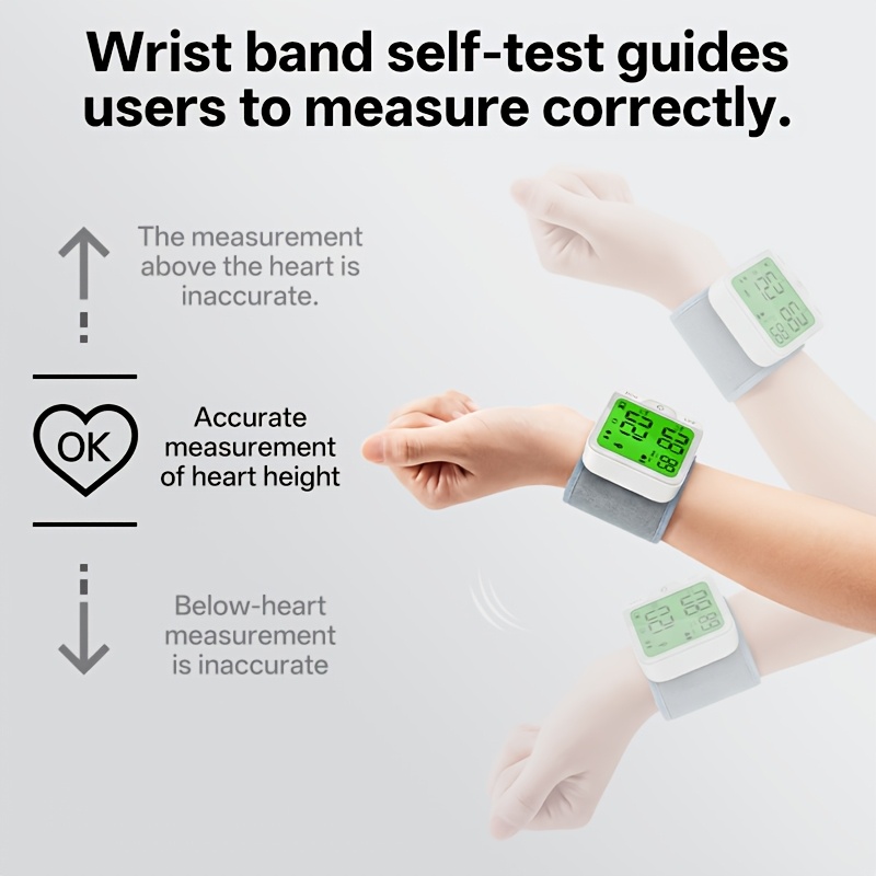 Wrist Blood Pressure Monitor – Automatic Digital BP Monitor with Adjustable Cuff, Large LCD Display, Pulse Rate & Irregular Heartbeat Detection, Portable Home Use Blood Pressure Machine for Seniors and Adults 