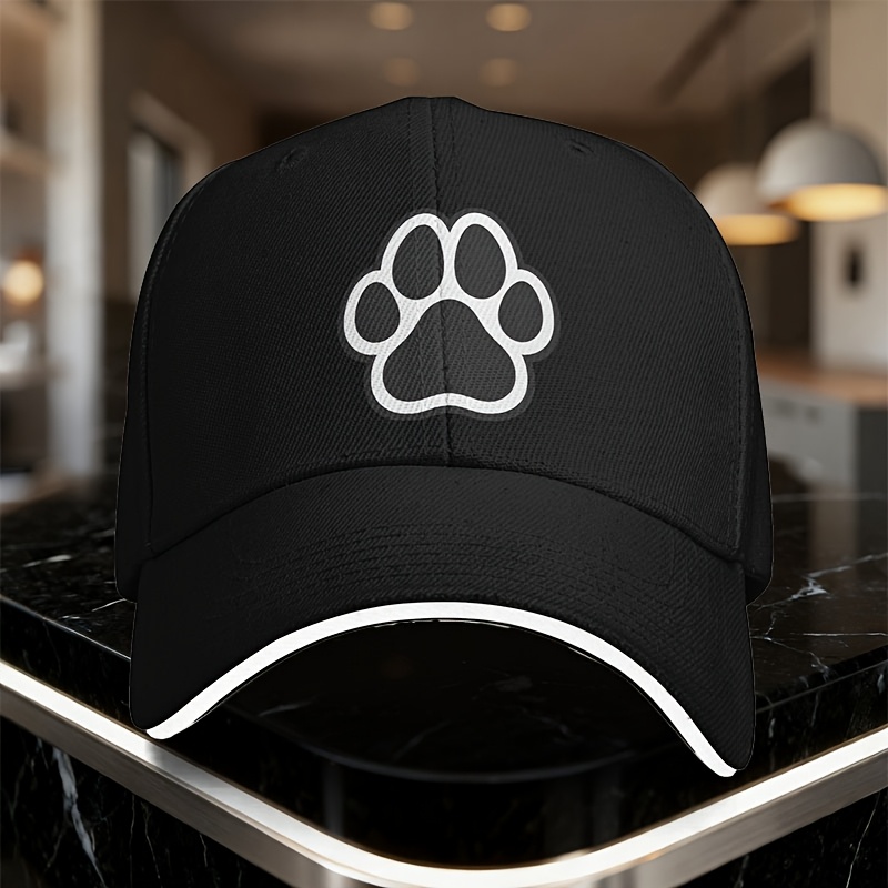 TEMU Men' & Women' Adjustable Baseball With Paw Print - Lightweight Suitable For Daily Commute, Travel, Sports, Outdoor - - Hat With Animal Footprint