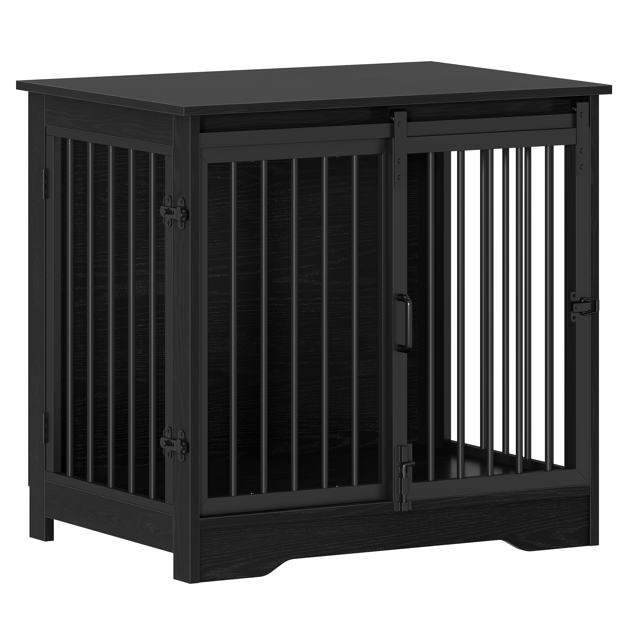 Image of Dog Cage Furniture, 69 Cm Dog Crate, 2 Doors, Modern Indoor Dog Cage, Side Table, Dog Cage For × 69 × 64.5 Cm, White/black