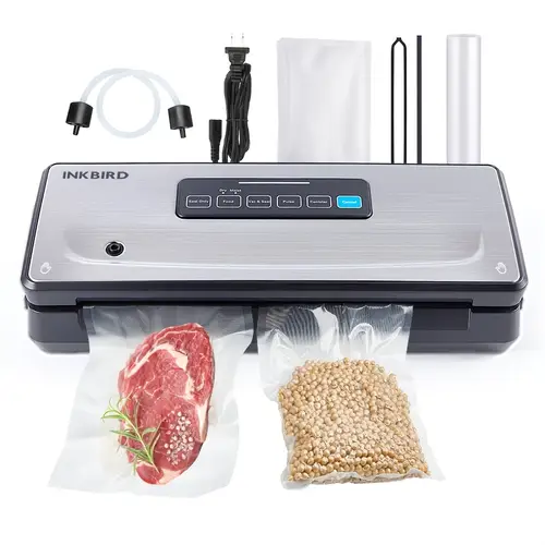 1pc food vacuum sealer machine 10 in 1 with bag storage up to 20ft and cutter vacuum sealer for food with dry canister 5 food starter kits bags 5 and bag roll 1 85kpa