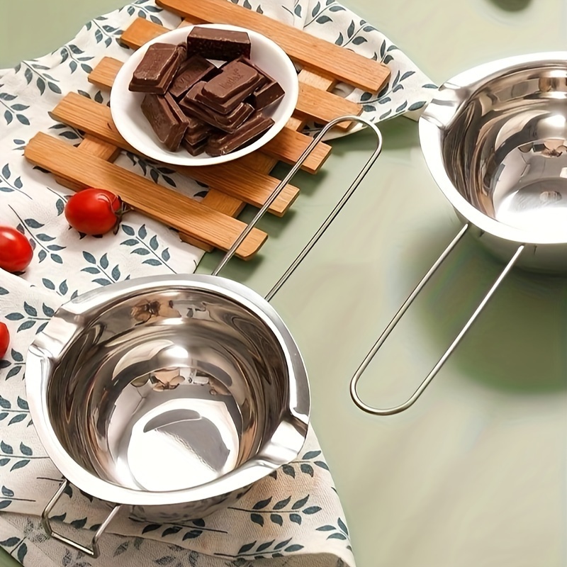 

Stainless Steel Double Boiler Pot For Chocolate, Cheese & Butter Melting - Kitchen Baking Tool With Heat-resistant Handle