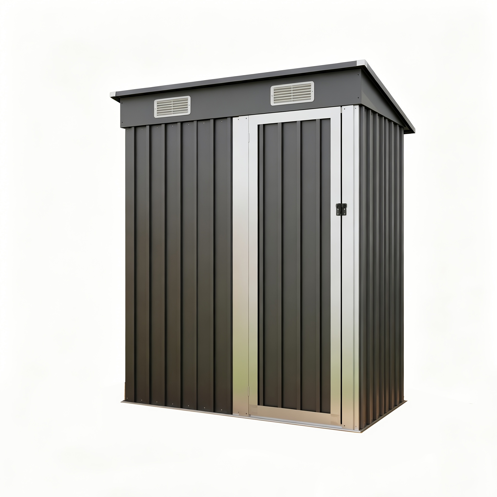 TEMU 5x3ft Outdoor Garden Storage Shed, Multifunctional Storage , Clutter Organization, Sturdy And Durable, With Ventilation, Lockable, Sun And Rain