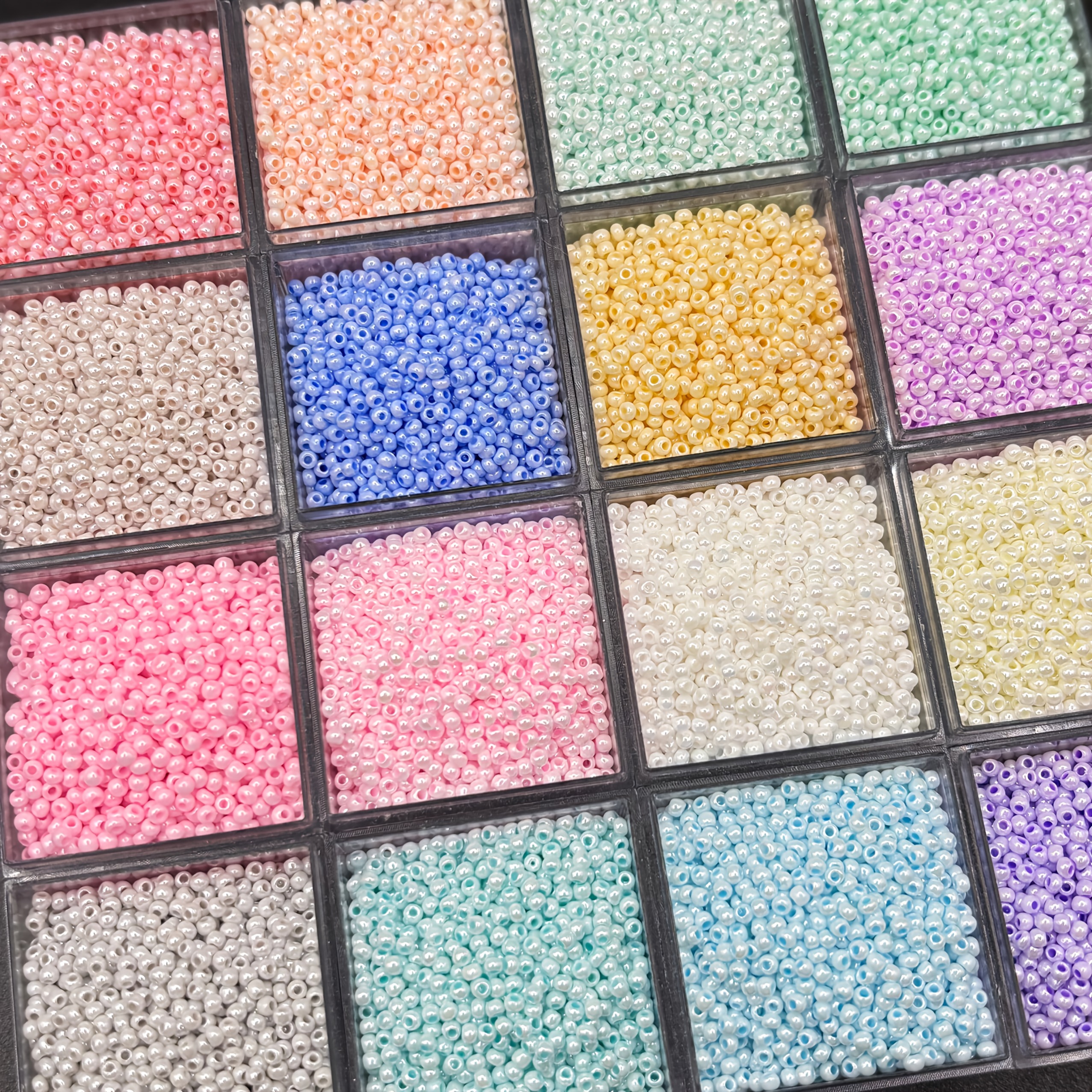 TEMU 13200 Ultra-elegant And 1.8mm Glass Rice Beads 16 Colors Of Decorative Beads Suitable For Jewelry Making Handmade Bracelet Necklace Beading