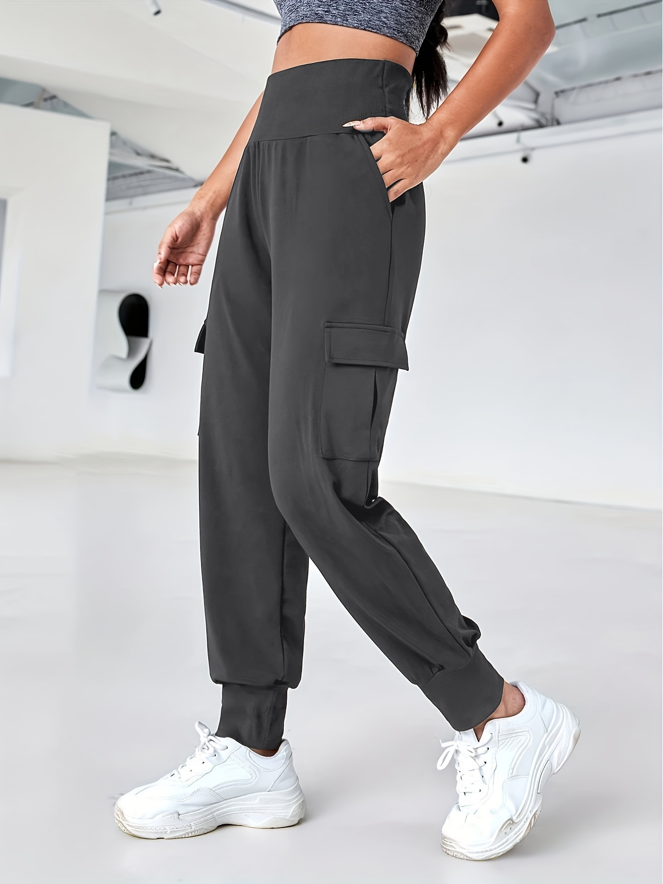 loose slant jogger pants casual sweatpants high Temu