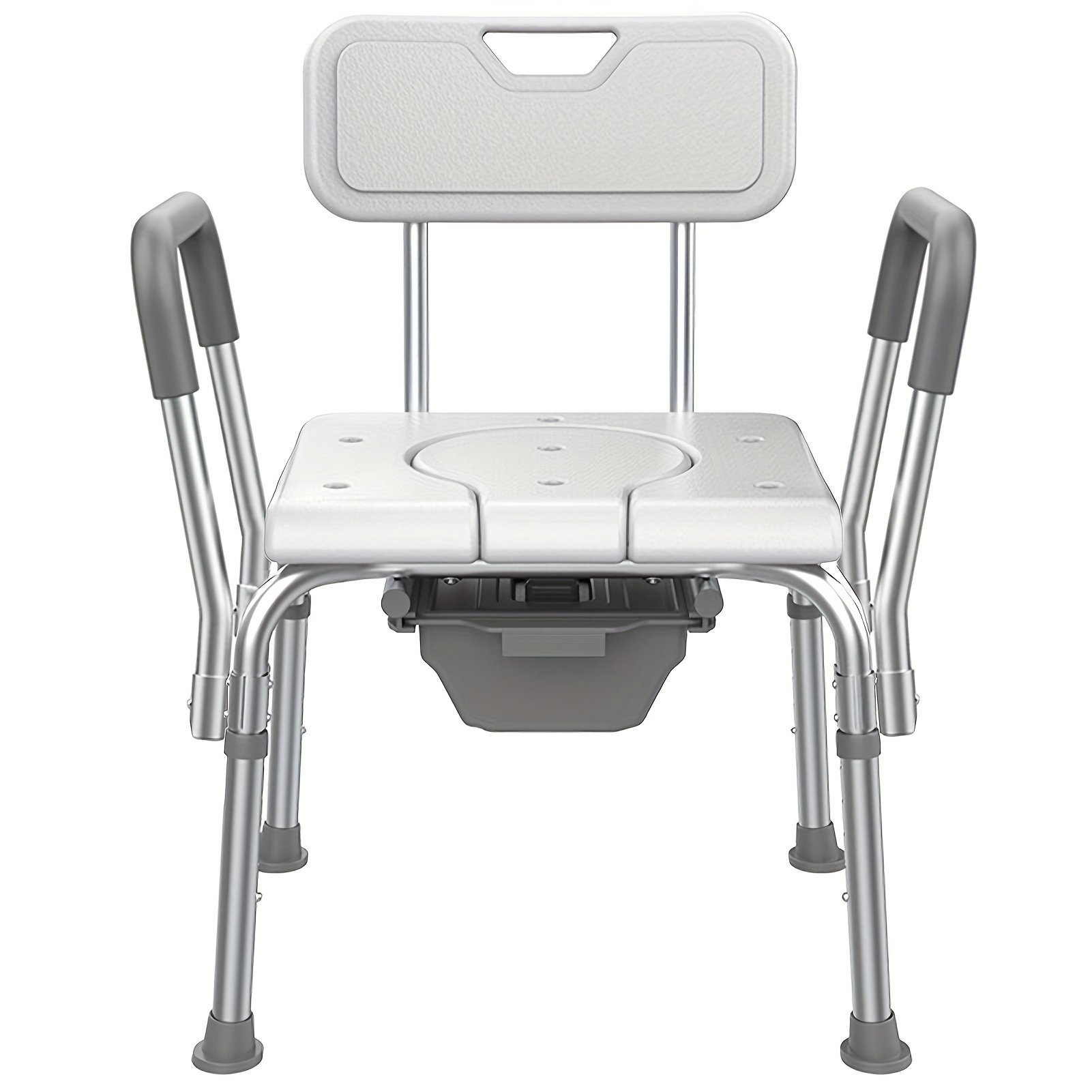 

Adult Heavy Duty Bedside Commode, Adjustable Height With Armrests, 330 Lbs Weight Capacity, Portable Bathroom Chair, For Elderly And Disabled - , Safe, Comfortable