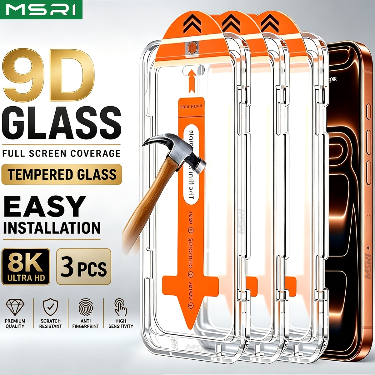 TEMU 3pcs Instant Dust-removing Hd Ultra Hd Tempered Glass Screen Protector, Compatible With Iphone 18 Pro/iphone 18 Pro Max/iphone