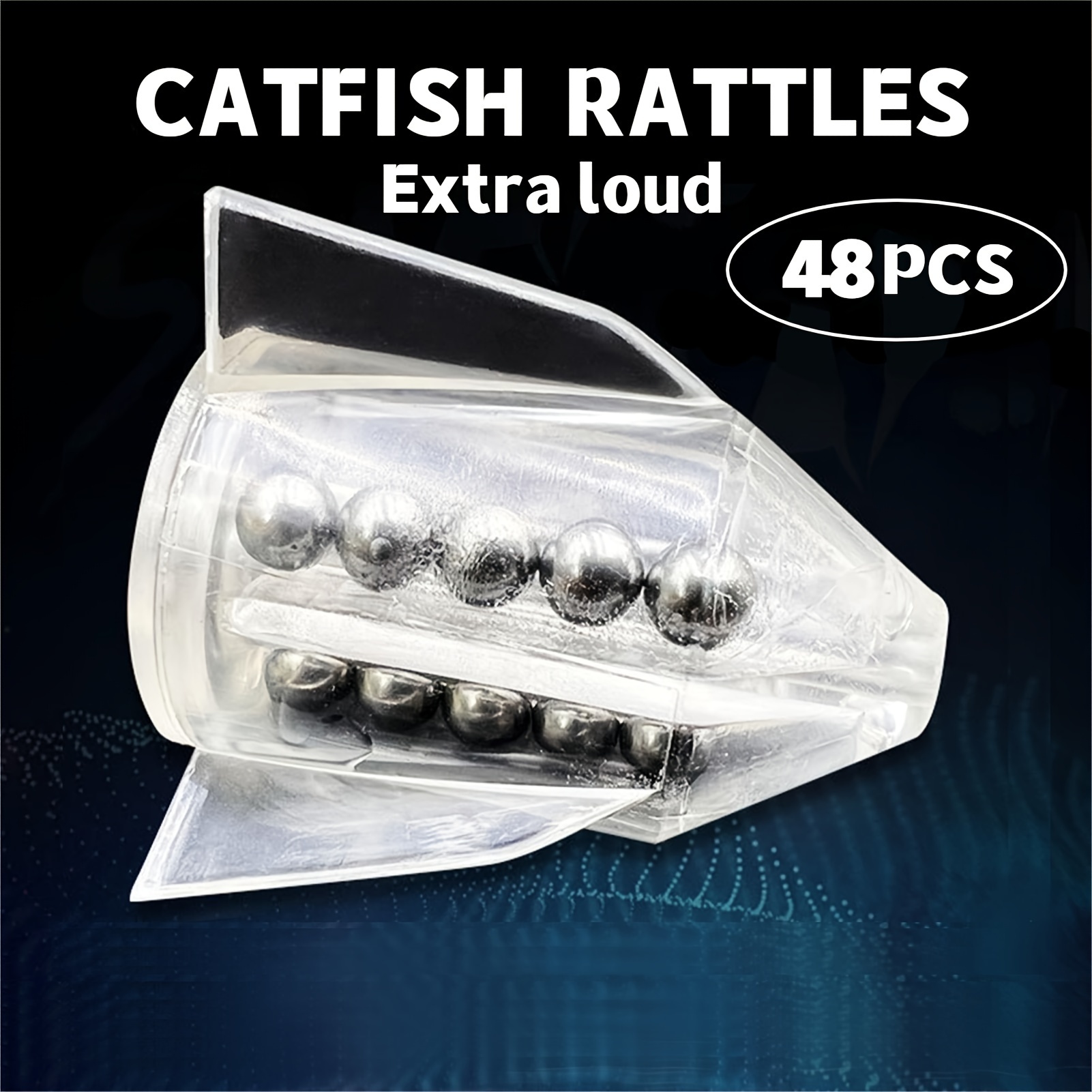 

48pcs Catfish Rattles, Fishing Line Rattles, Design Lure Insert Tube Rattles Multi-functional Fishing With Ringing Beads For Outdoor Fishing