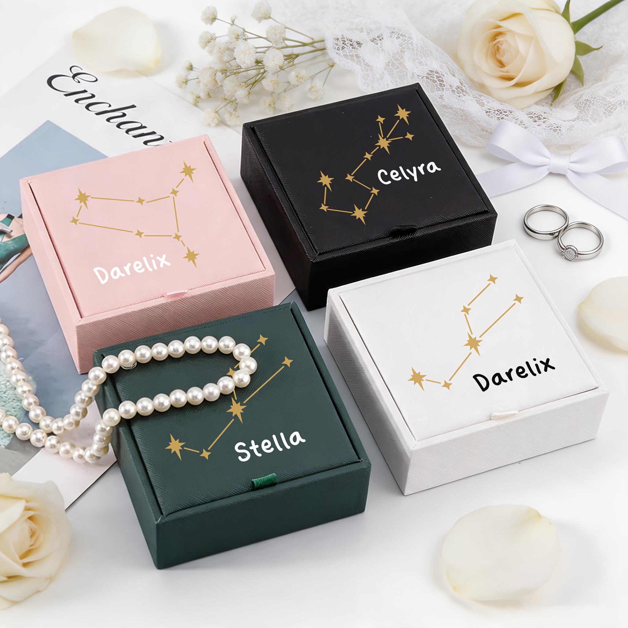 Personalized Travel Jewelry Storage Box, Customizable Gift for Women