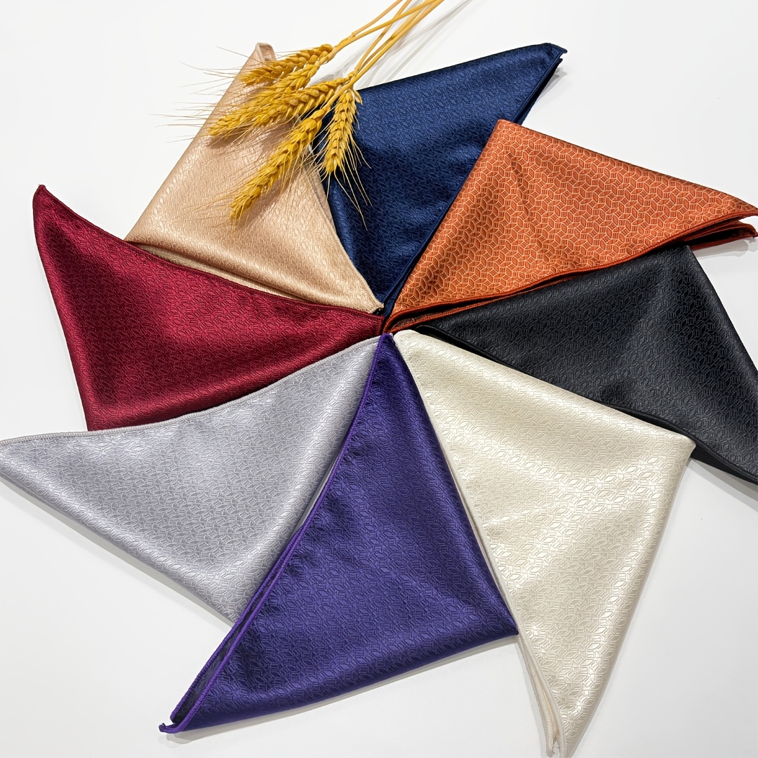 Solid Colors Men's Pocket Square, Elegant Suit Accessories