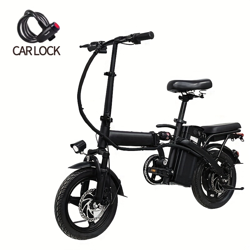 14-Inch Foldable Electric Bike with 48V Lithium Battery, 19 MPH Max Speed, 330 lb Capacity, Multiple Accessory Options