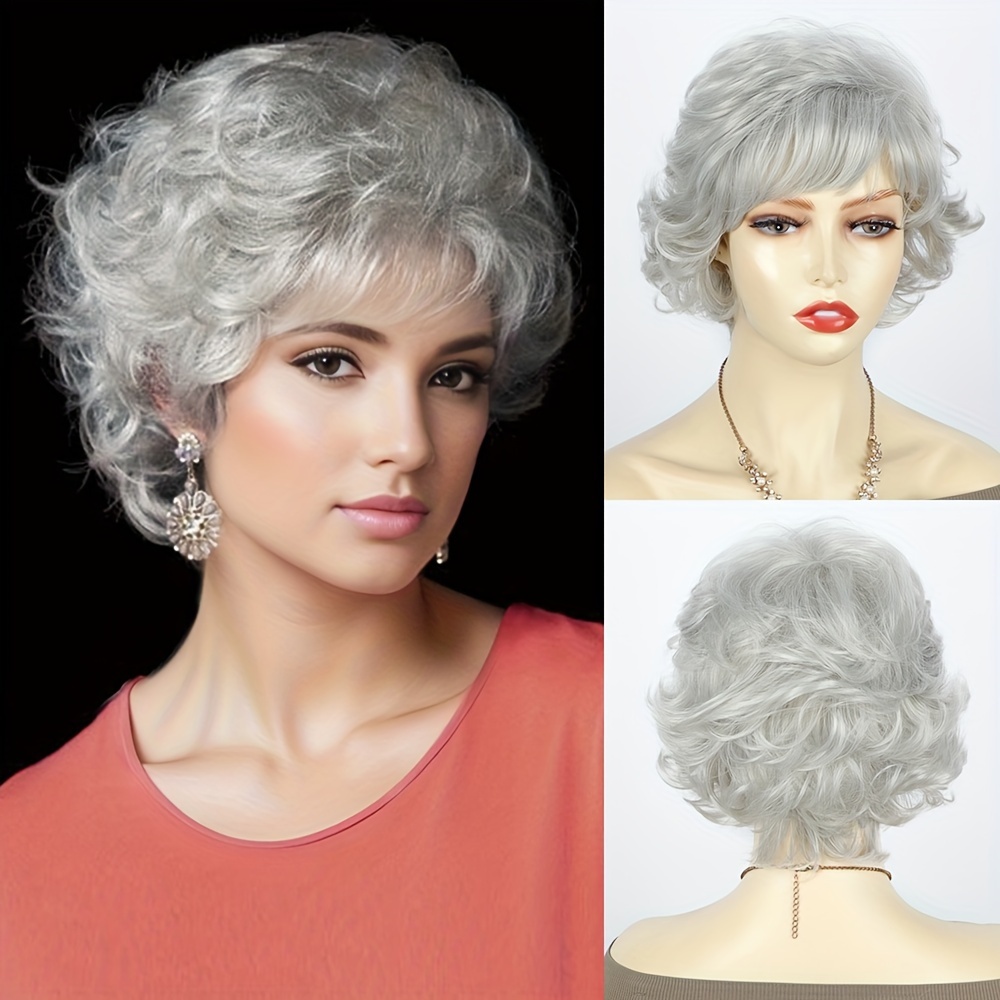 Gray Wigs For Older Women Temu Canada