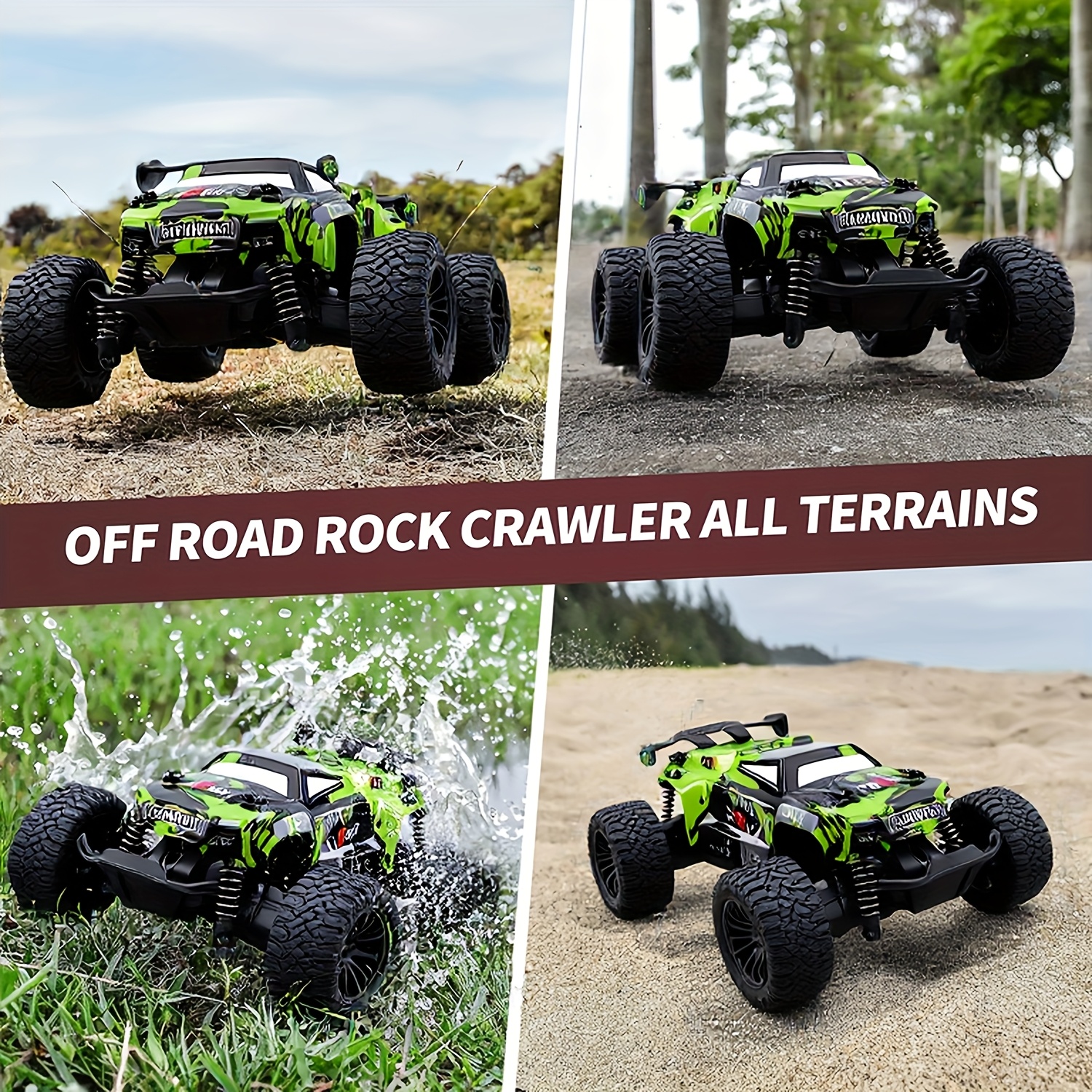 New American Model Off-Road Remote Control Monster Truck - High-Speed All-Terrain RC Car with, Red/Black Racing Design, USB-Rechargeable Li-Polymer Battery, Sturdy Construction for Outdoor Racing, Birthday & Christmas Gifts for Boys, Adults, Remote Control Car Enthusiasts, Big Remote Control Car, Allterrain Racing, Bold Graphic Decals, Robust Wheels