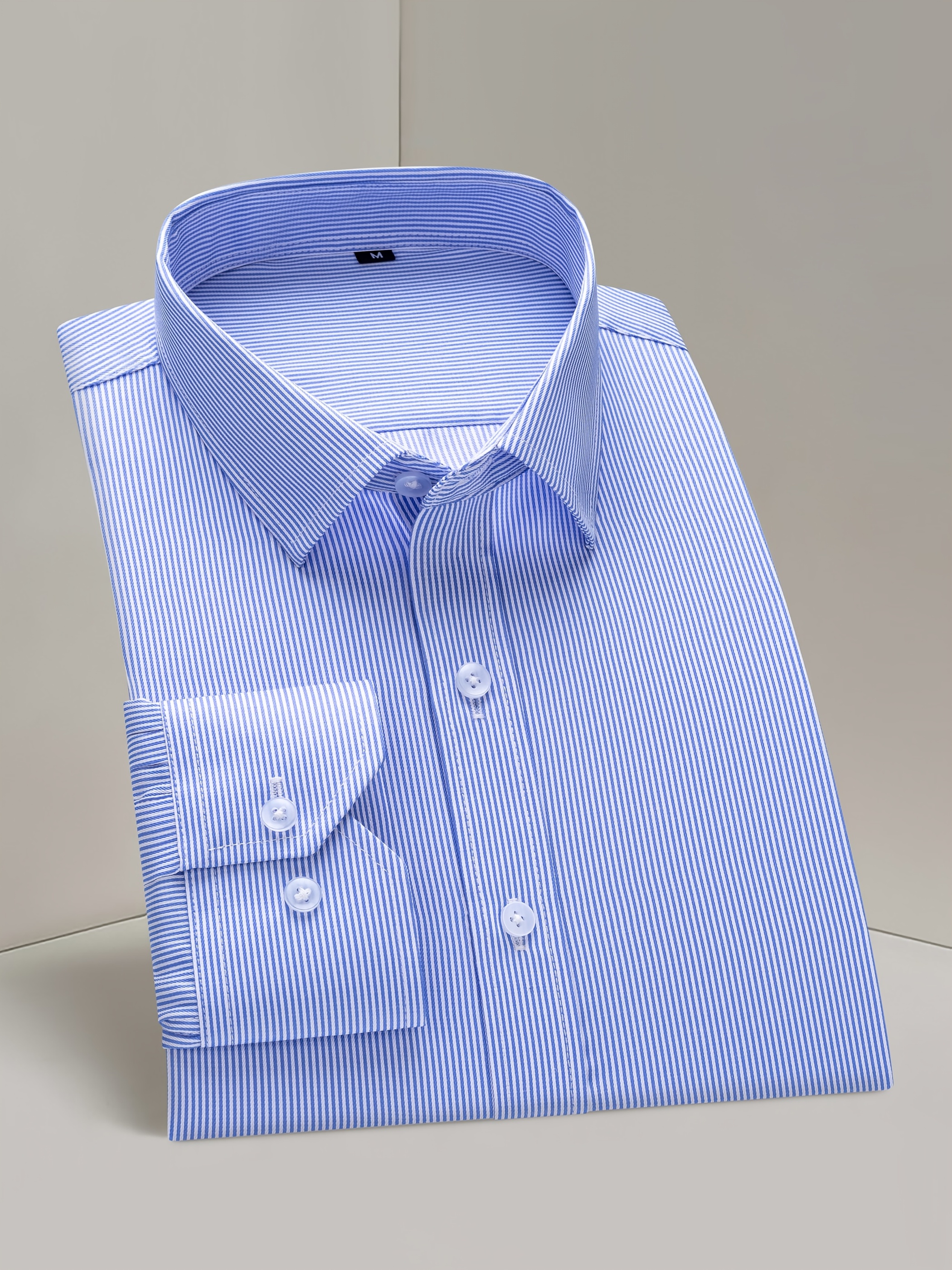 item picture mens long sleeve blue striped shirt designer business formal wear wrinkle free suit shirt casual workwear