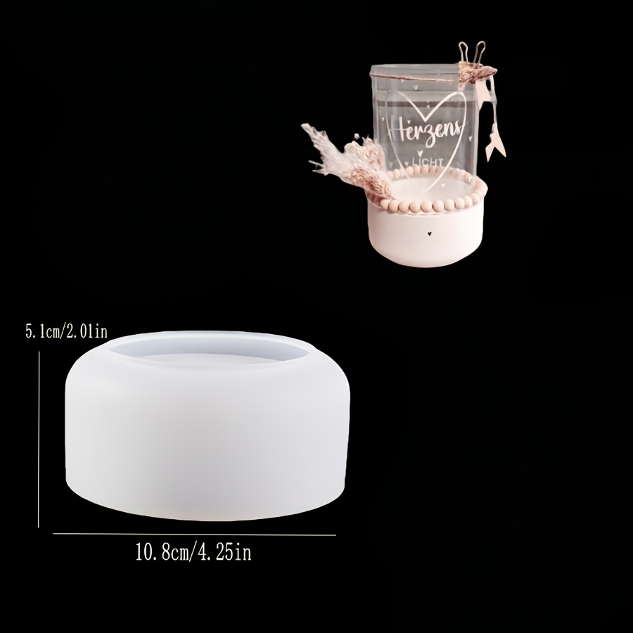 TEMU 1pc Smooth, Large, Round Jar Mold Silicone Mold For Candles & Clay (suitable For Plaster, Candles, And Resin)