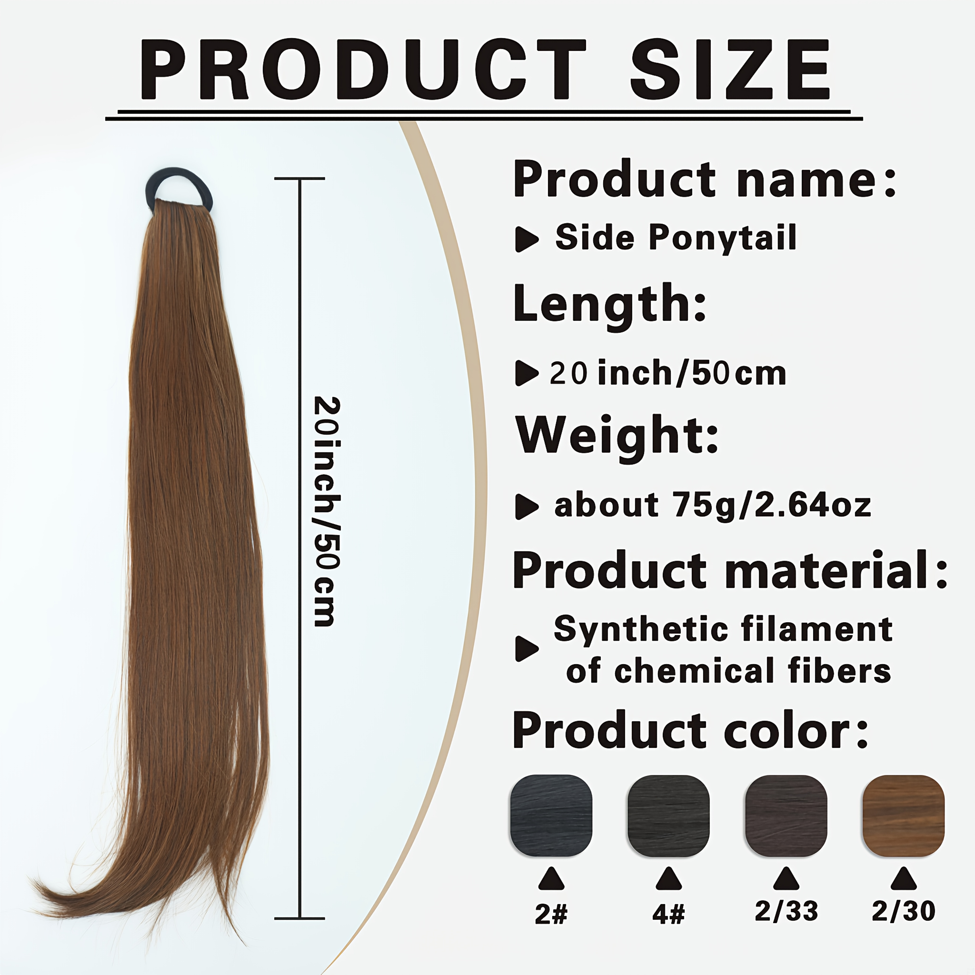 elegant 21 synthetic hair piece for women straight ponytail extension with high   loop natural looking long hair for all ages   multiple styling options ponytail hair extensions versatile hairpiece easy application loop details 1