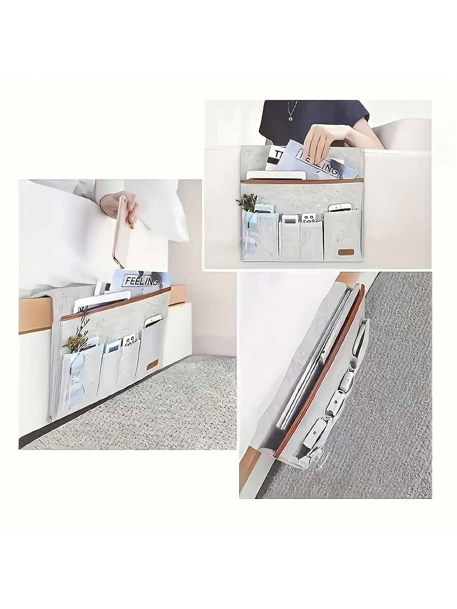 многофункциональный сумка для хранения из войлока, висящая, для спальни, гостиной, холст, отдельно стоящий органайзер, детали 6