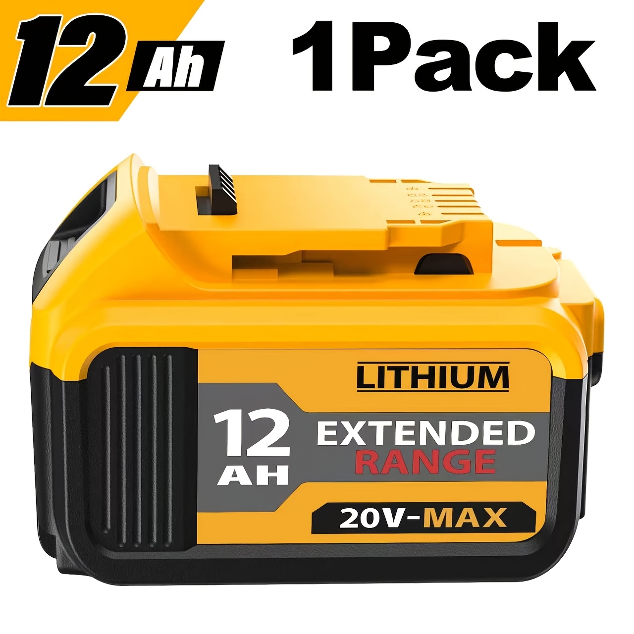 TEMU 12000mah 20v Max Lithium-ion Xr High-capacity Rechargeable Battery6/ 4/2/1 Pack With Digital Led Indicator, Overcharge Overvoltage/ Protection,