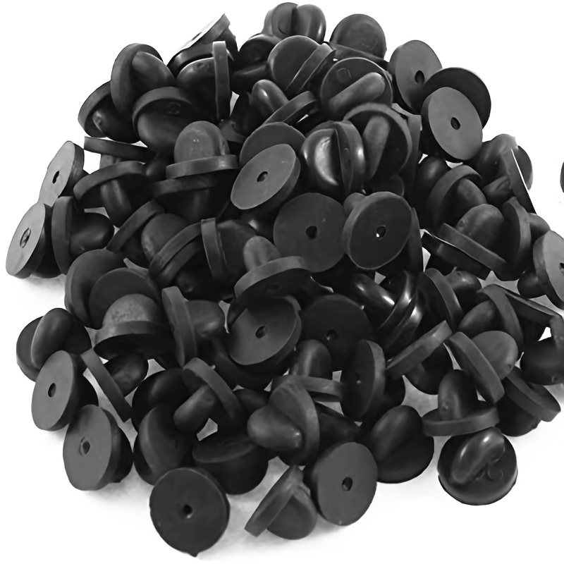 

100pcs Black Silicone Pin Backs - & Easy-to-use For , Brooches, Tie Clips & Badge Crafting Projects