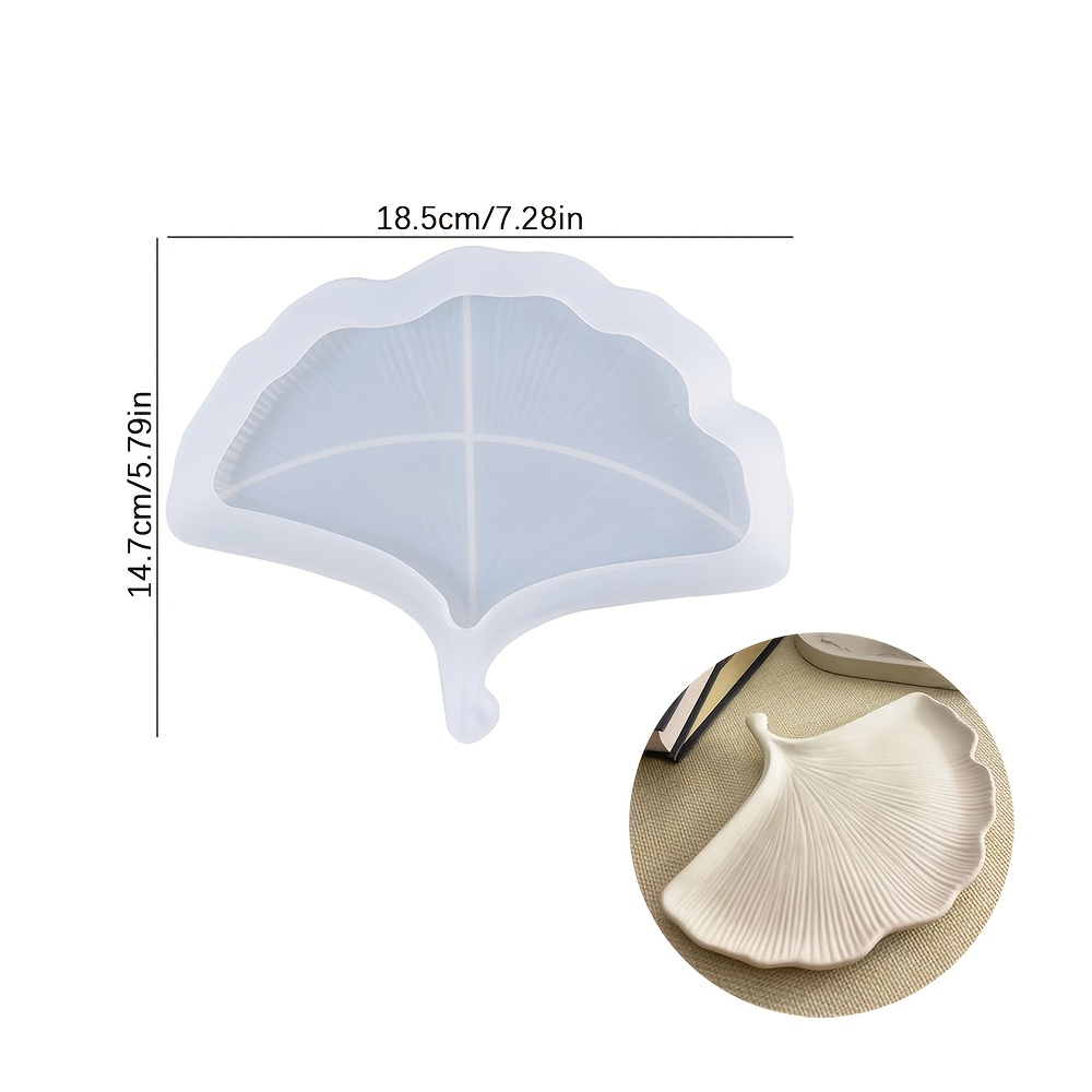 TEMU 1pc Leaf Dish Silicone Mold, Creative Ginkgo Leaf Tray Plaster Mould, Home Decor/gift Ornament Epoxy Resin Mold, Handcraft Casting Molds,