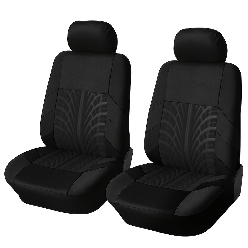 Image of Universal Fit Front Pair Car Seat Covers - Breathable Polyester Split Automotive Seat Cushion Protectors With Sponge Filler - Hand Washable, , Durable And