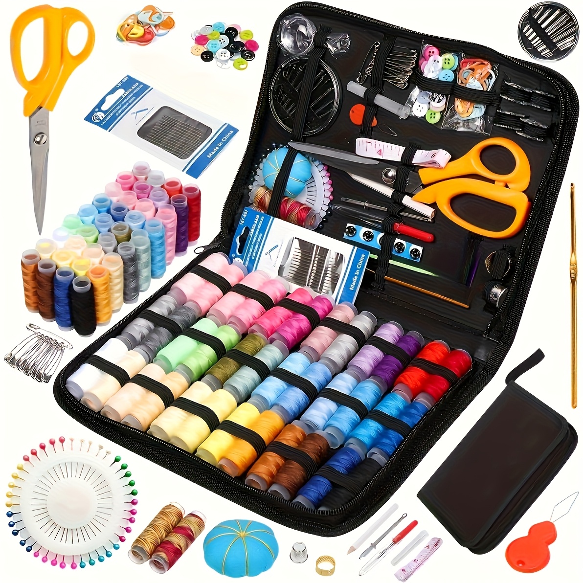 Image of 201pcs Sewing Set For Home - -one Sewing Tools And Repair Kits For Quick Fixes, Emergencies, And Travel - Includes 24 Colors Of Thread, Needles, And Thread Kit For Small Projects