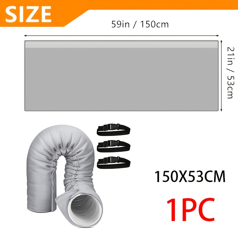 Image of Portable Air Conditioner Hose Insulation Sleeve, Portable Air Conditioners Insulated Hose Cover Wrap, Fit 5" & 5.9" Diameter Exhaust Hose, With 3*adjustable Straps