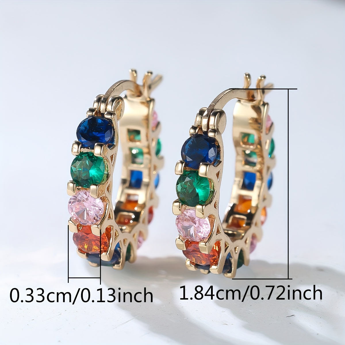 Colorful Zirconia Geometric Earrings for Women