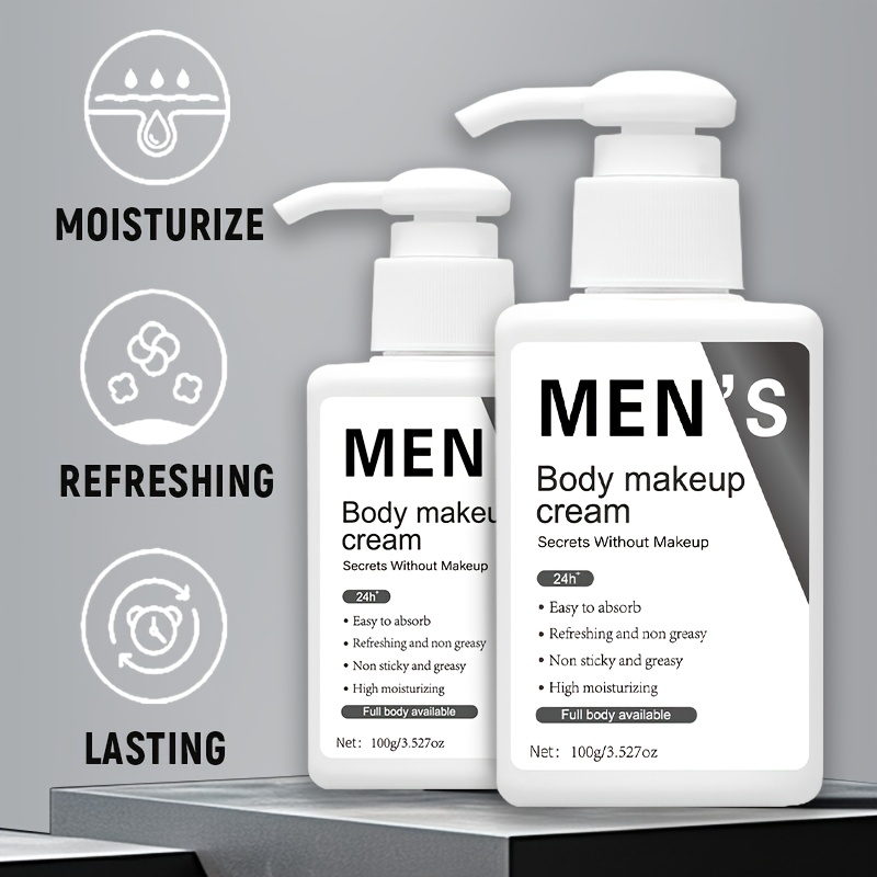 Crème de Cosmétique corporelle 6-en-1 pour hommes | Crème BB/CC illuminante au collagène, acide hyaluronique, vitamines C et E | Absorption instantanée, éclat 48 heures, non collante, hydratante, convient à tous les types de peau, format voyage