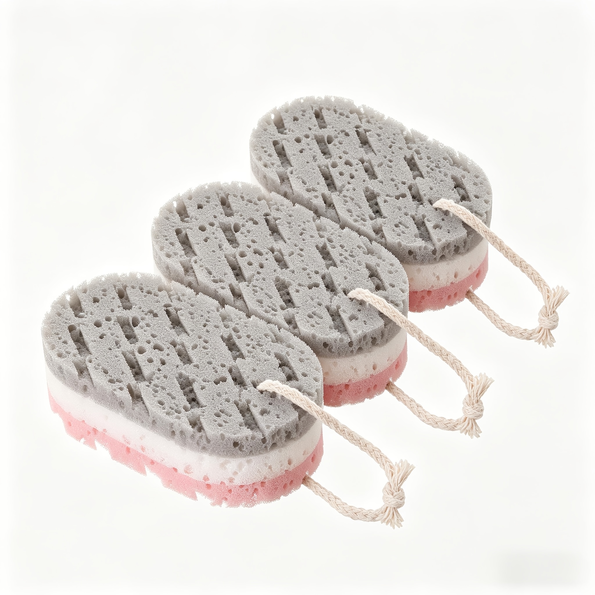 Three-Color Sponge Bath Brush with Hook for Household Use