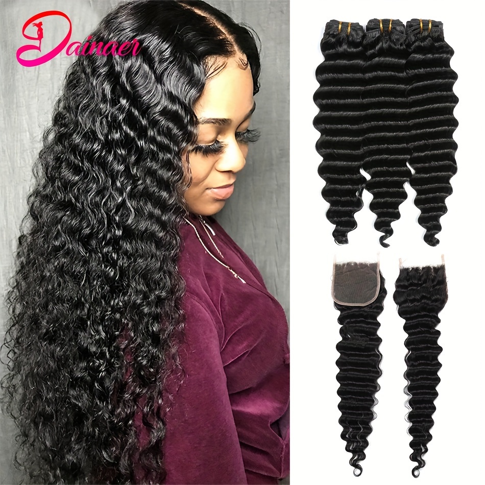 

Bundles With Closure Human Hair Extensions 3 Bundles With 4x4 Transparent Lace Closure Free Part Human Hair Bundles With Closure