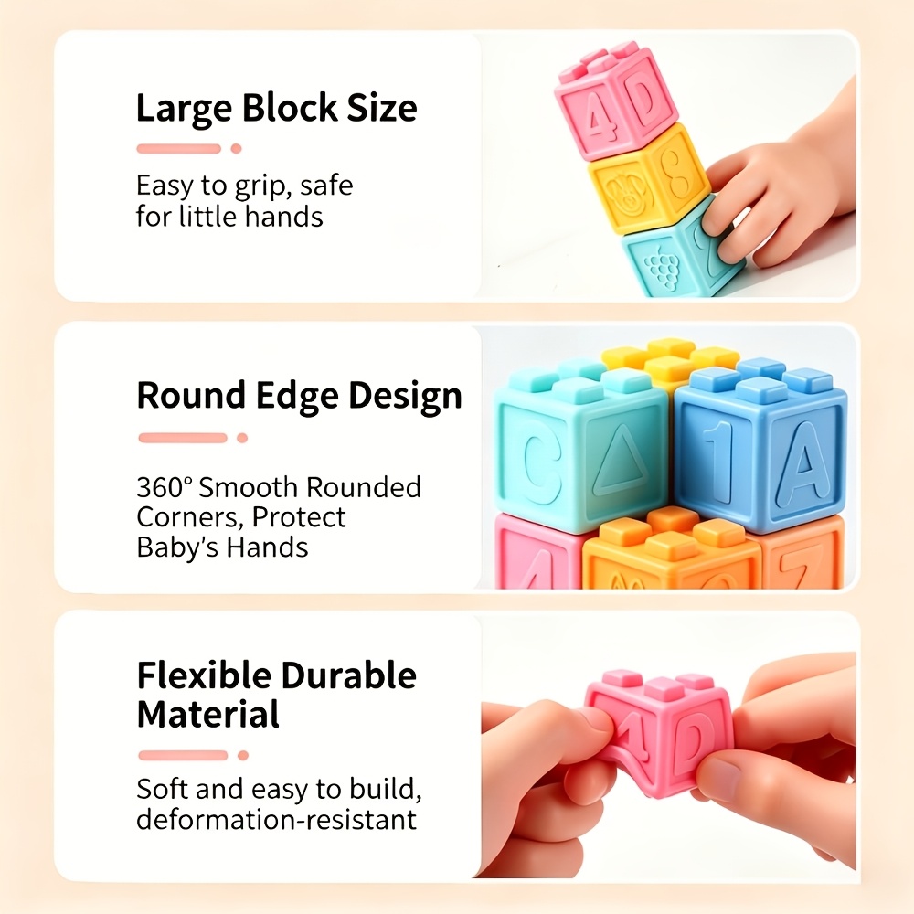 6pcs Interactive Interlocking Stacking Building Blocks