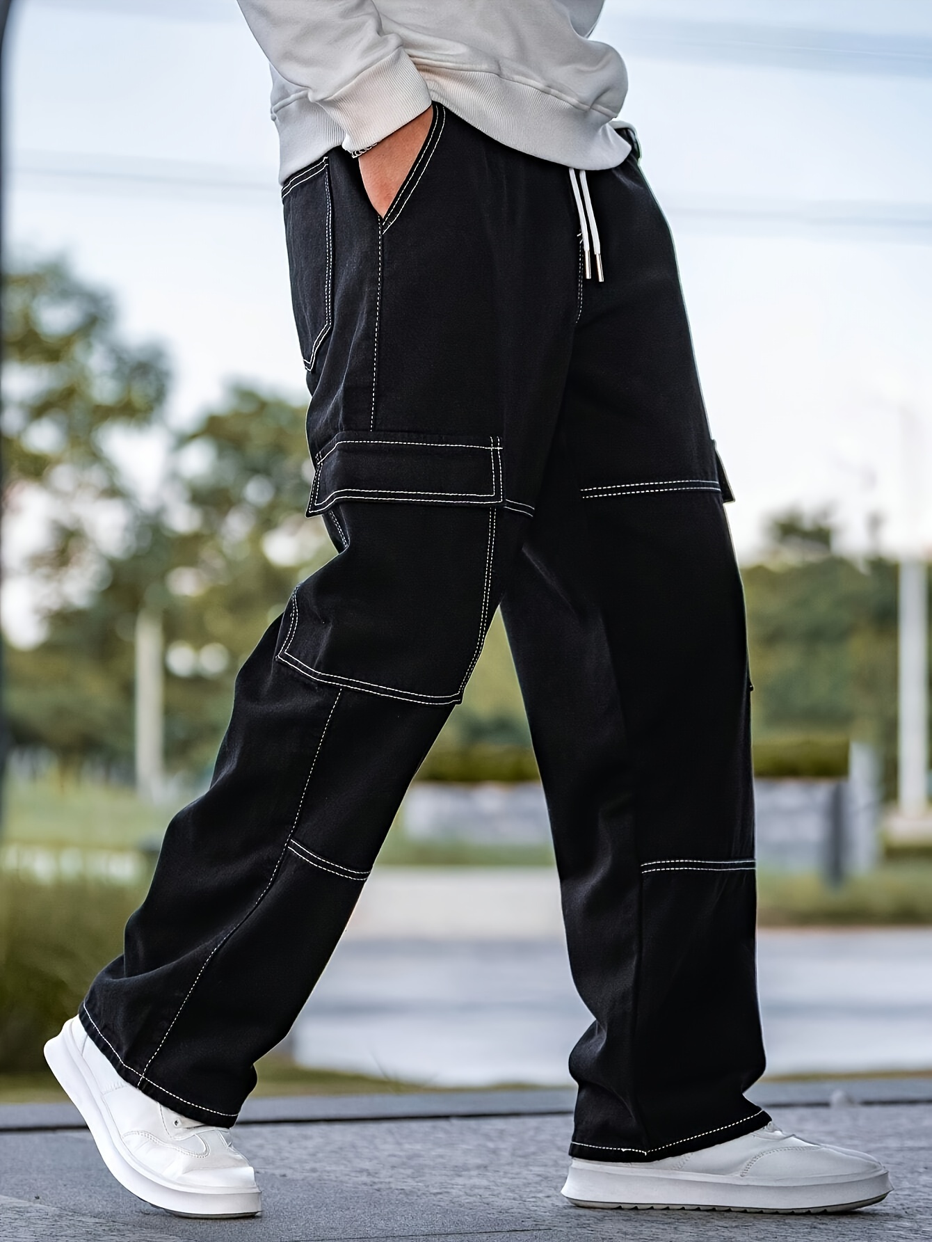 mens cargo pants outdoor hiking multi pocket utility long - Temu Chile