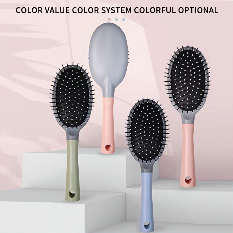 TEMU Glossy Cushion Comb, Women's Long Hair Massage Comb With, Styling And Smoothing Hair Tool