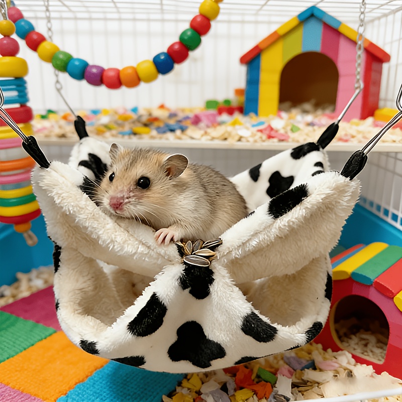 TEMU 1 stuk Hangmat voor Hamster en Suikerglider, Schattige Hangmat voor Kleine Huisdierenkooi, Pluche Hangmat voor Kleine Huisdieren, Hangmat voor