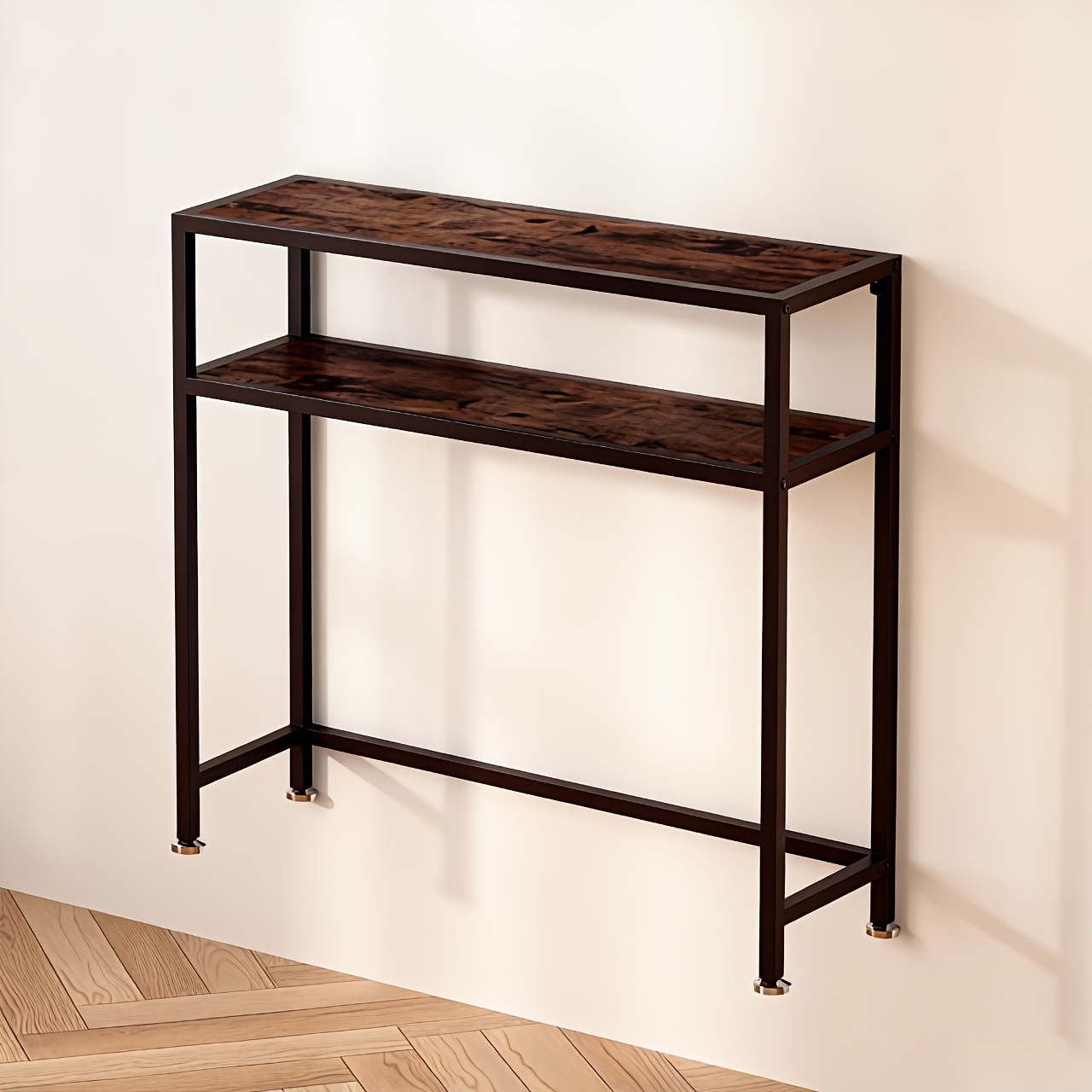 Mesa de Entrada Estrecha Jeenwur/Mesa Consola - Mesa Moderna de Ahorro de Espacio con Tapa de Madera de Pino y Estructura Robusta de Metal, Fácil Montaje, Adecuada para Pasillo, Sala de Estar, Entrada - Pequeño Soporte para TV, Mesa de Exhibición (80.01cm/80.49cm/27.0cm)