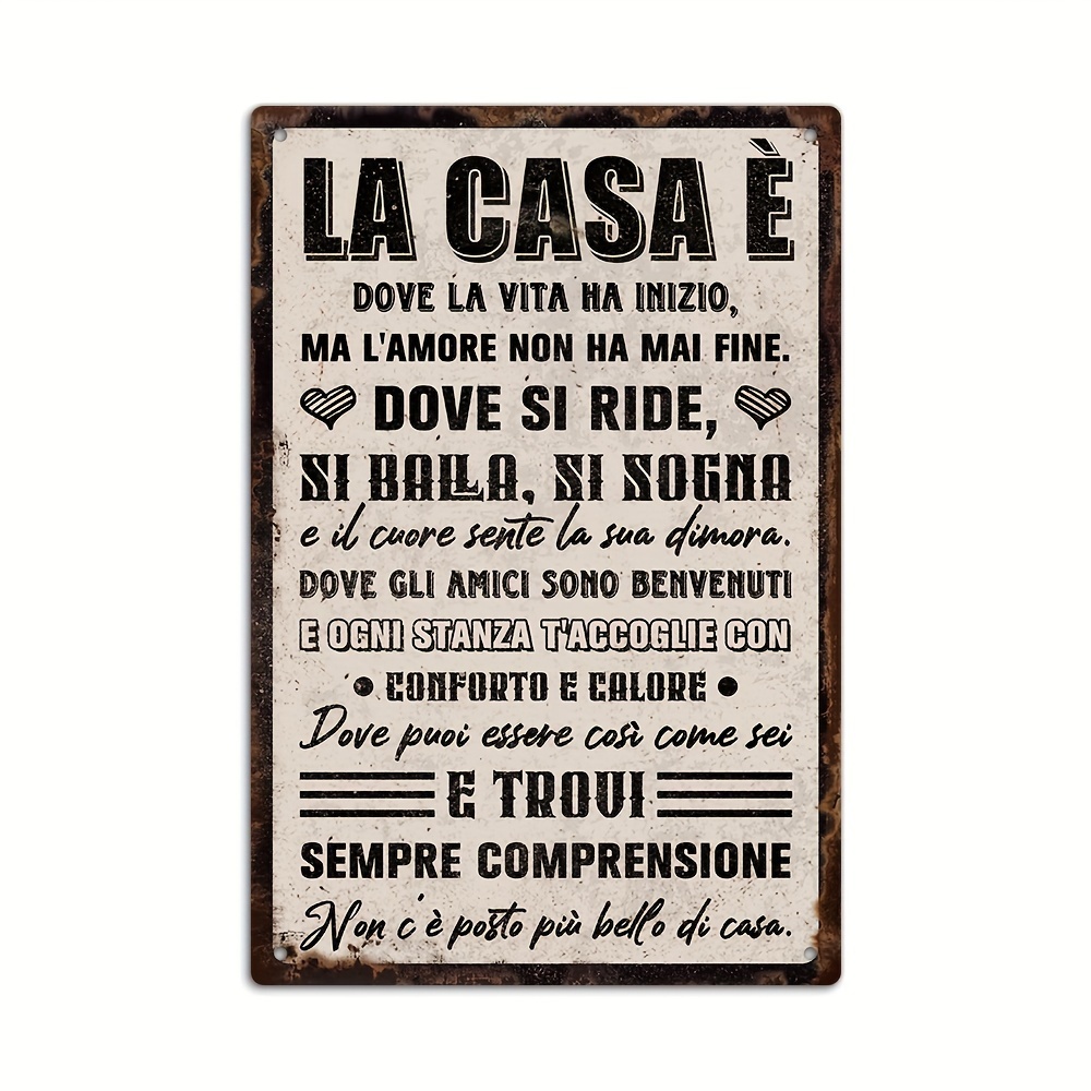 Image of Putuo Decor 1pc Italian Vintage Metal Tin Sign, "the , But . Where You Laugh, Dance, Dream, And Its ," Wall Art Decor For Home Room, Gift