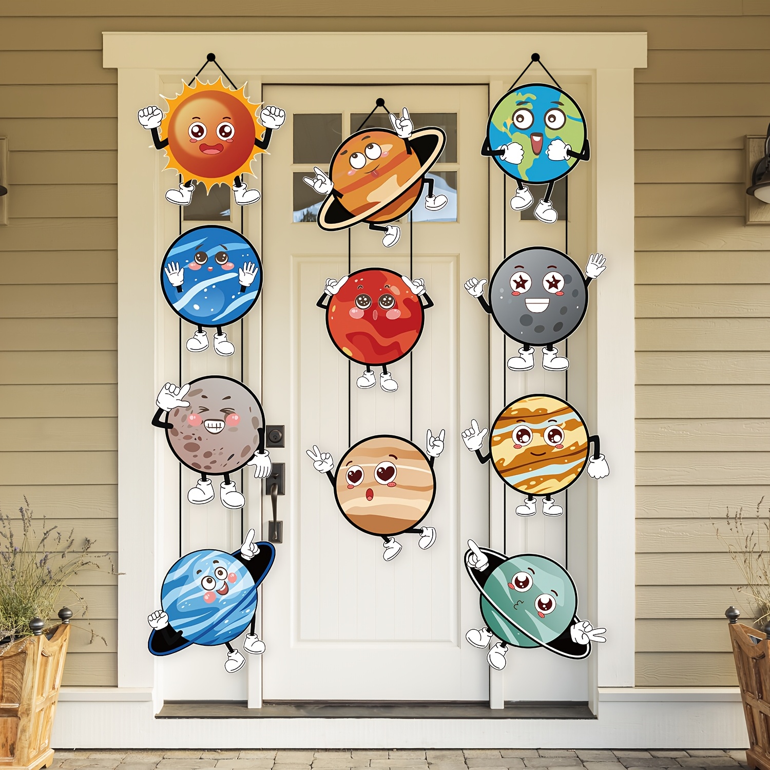 TEMU 2d Door Banner 11pcs, Space-themed Birthday Decorations, Outer Space Planet Birthday Party Banner Decorations, Space Birthday Door Hanging
