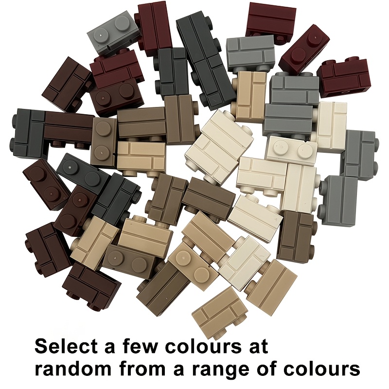 TEMU 235 pièces de carreaux à parois épaisses à petites , couleurs mélangées aléatoires, accessoires 1x2 pour la construction de clôtures, portes,