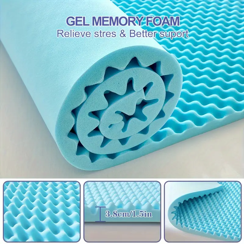Zinus Coprimaterasso In Memory Foam Con Gel Rinfrescante - 80x190 Cm, Altezza 5 Cm, Certificato OEKO-TEX - Foto 5