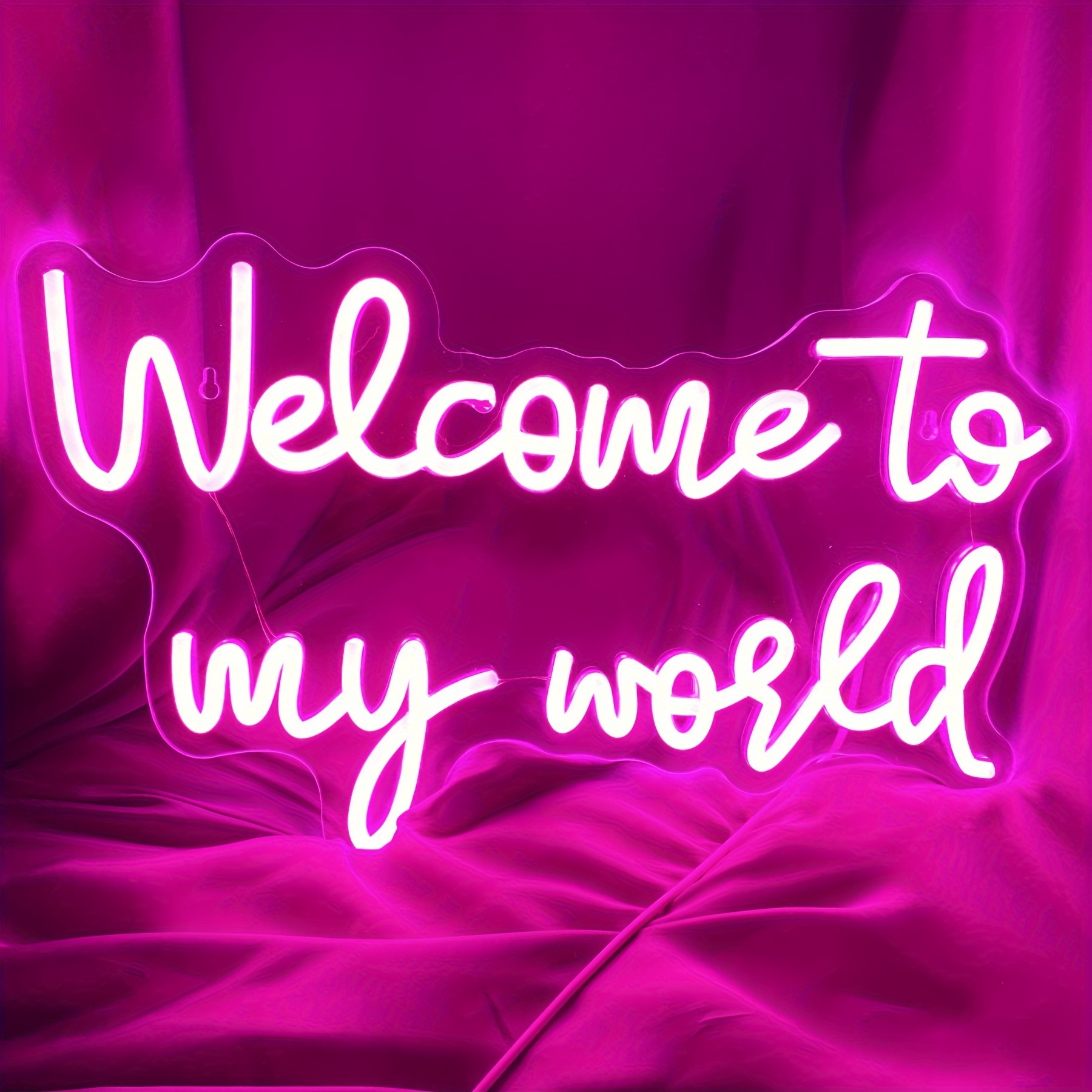 Image of Welcome To Neon Led Sign, Letter Neon Signs For Wall Decor, Dimmable Neon Lights Signs For Bedroom, Wall Hanging Decor, Livingroom, Usb Light Compatible With Laptop