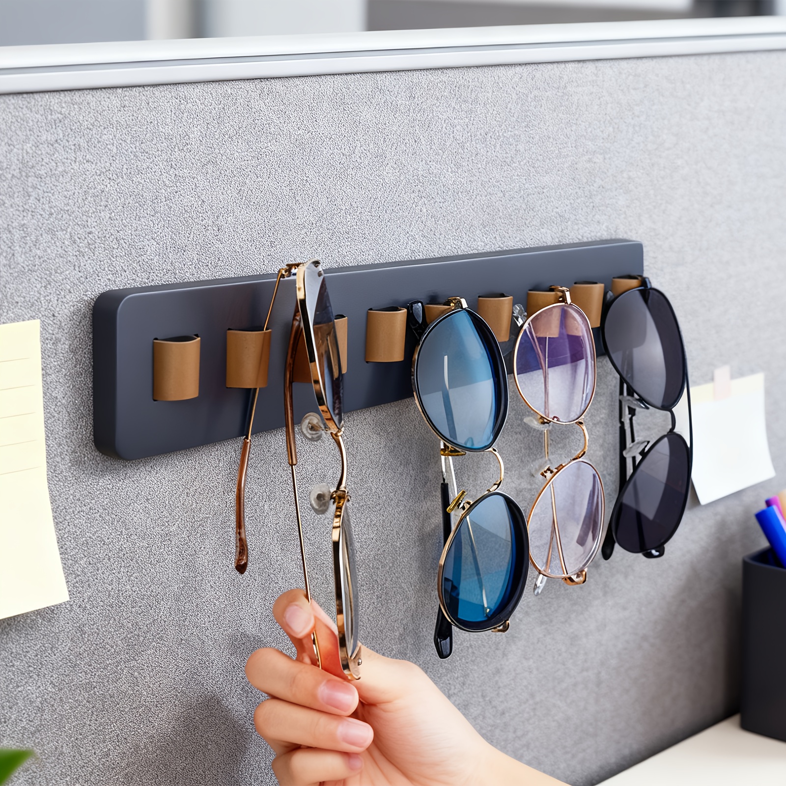 TEMU A Chic Glasses Storage Box That Mounted On The Wall, From Wood, Perfect For Storing And Showcasing Different Types Of Eyewear. It's Great For ,