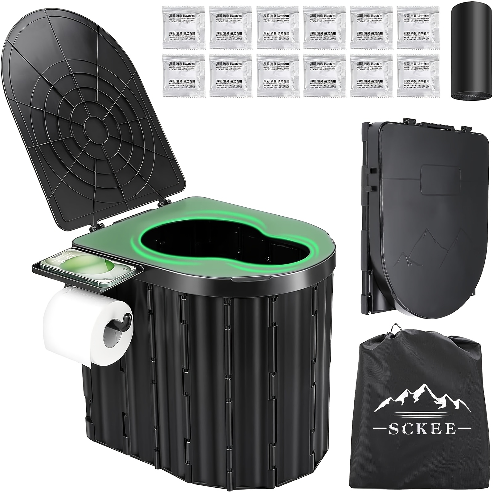 Portable Toilet For Camping Folding Toilet Adult Portable Potty Travel Toilet For Traffic Jam Hiking Camping Portable Toilet Seat