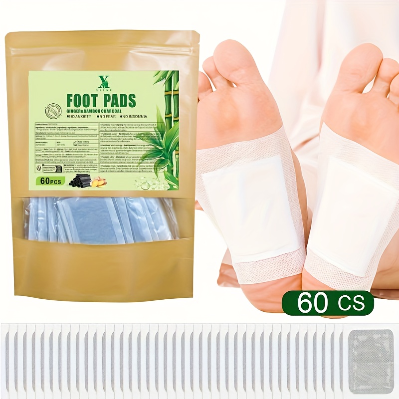 

60pcs Deep Cleansing Foot Patch, Natural Bamboo Vinegar Ginger Powder Foot Pads For Foot Care And Relaxation, Adhesive Sheets, After Foo Bath
