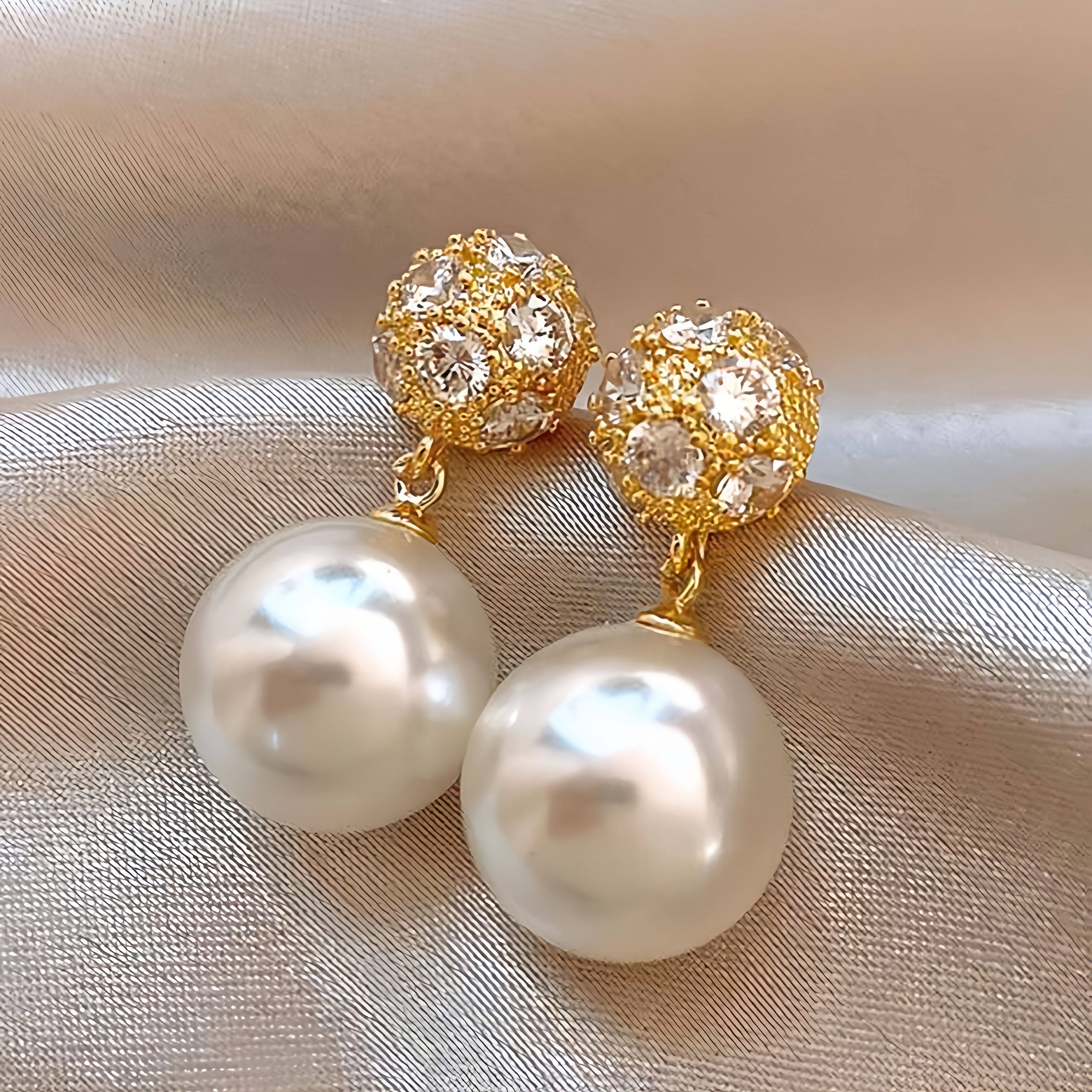 6 Pairs Vintage Elegant Rhinestone Earrings Set