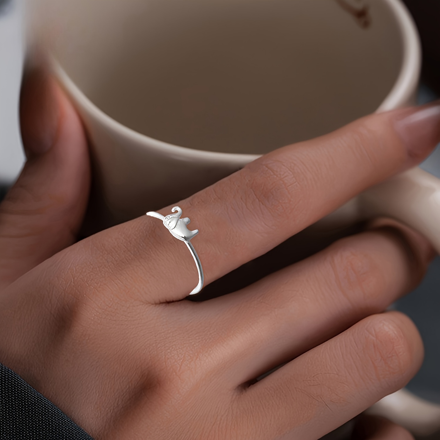 Women's 925 Silver Plated Stylish Adjustable Ring