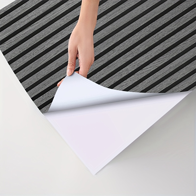 E-shop 3D Holzmaserung Streifen Tapetenrolle - Einfach zu Schneiden & Anbringen, Realistisches Vertikales Streifendesign für Schlafzimmer & Wohnzimmer
