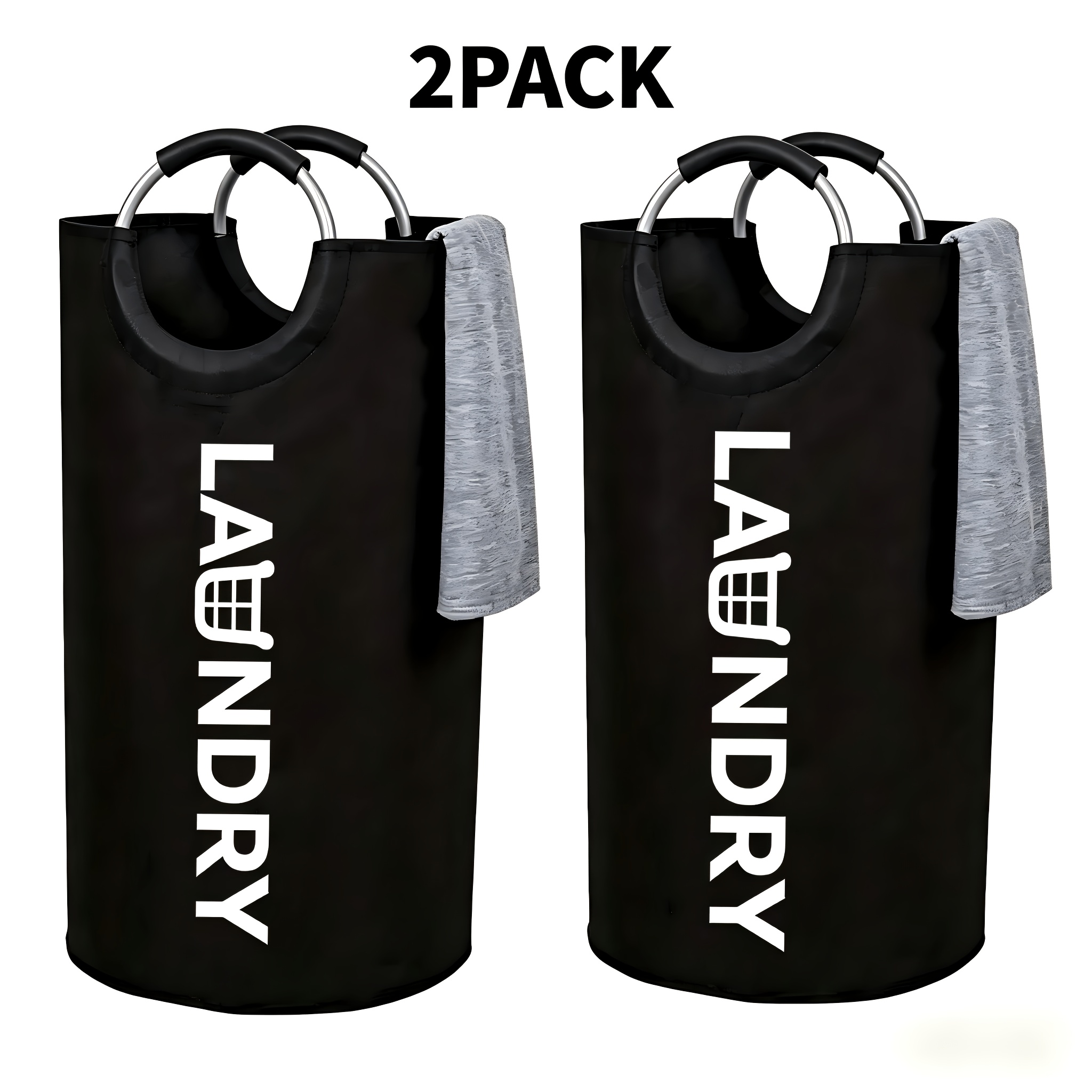 TEMU 2pcs 82l Extra Large Laundry Storage Box, Laundry Basket, Laundry Bag With Cushioned Handle, Sturdy And Durable Clothes Storage Basket, Foldable